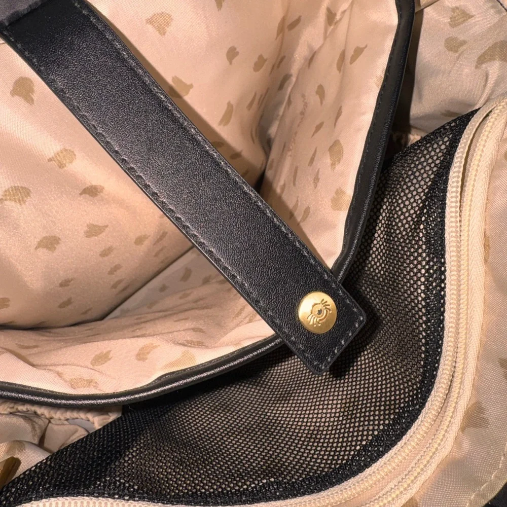 Itzy Ritzy Black Quilted Bag with Gold Accents